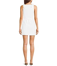 Rumored Coastal Linen Blend Boat Neck Mini Dress