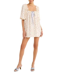 Rumored Darling Floral Print Babydoll Mini Dress