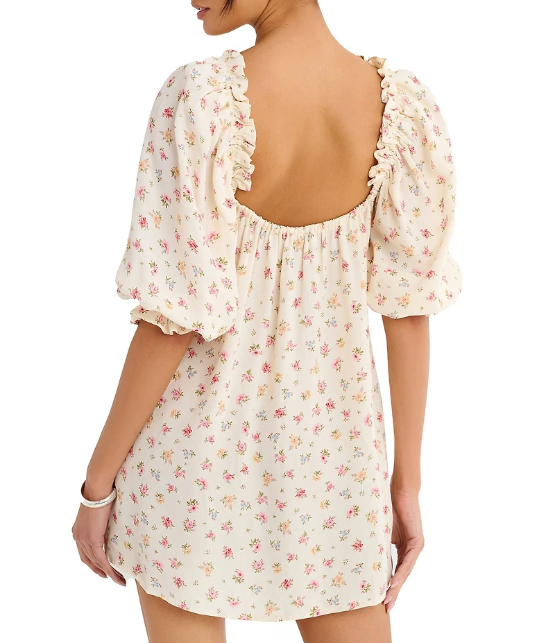 Rumored Darling Floral Print Babydoll Mini Dress