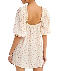 Rumored Darling Floral Print Babydoll Mini Dress