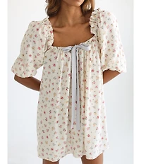 Rumored Darling Floral Print Babydoll Mini Dress