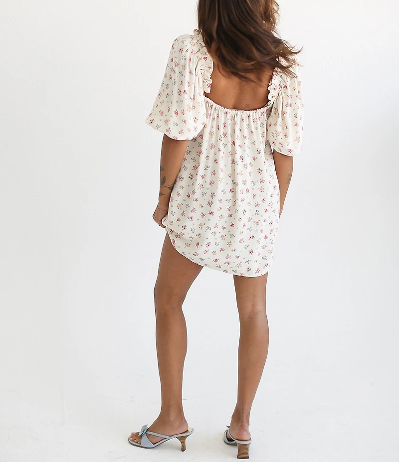 Rumored Darling Floral Print Babydoll Mini Dress
