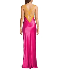 Rumored V-Neck Lace Trim Crossroads Maxi Dress