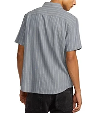 RVCA Dayshift Striped Short Sleeve Chambray Shirt