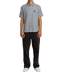 RVCA Dayshift Striped Short Sleeve Chambray Shirt