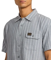 RVCA Dayshift Striped Short Sleeve Chambray Shirt
