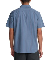 RVCA Dayshift Workwear Stripe Short Sleeve Woven Shirt