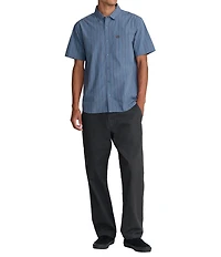 RVCA Dayshift Workwear Stripe Short Sleeve Woven Shirt