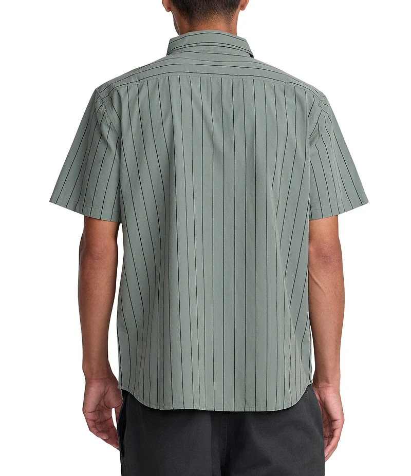 RVCA Dayshift Workwear Stripe Short Sleeve Woven Shirt