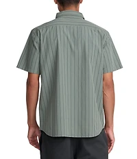 RVCA Dayshift Workwear Stripe Short Sleeve Woven Shirt