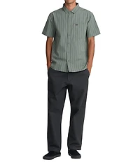 RVCA Dayshift Workwear Stripe Short Sleeve Woven Shirt