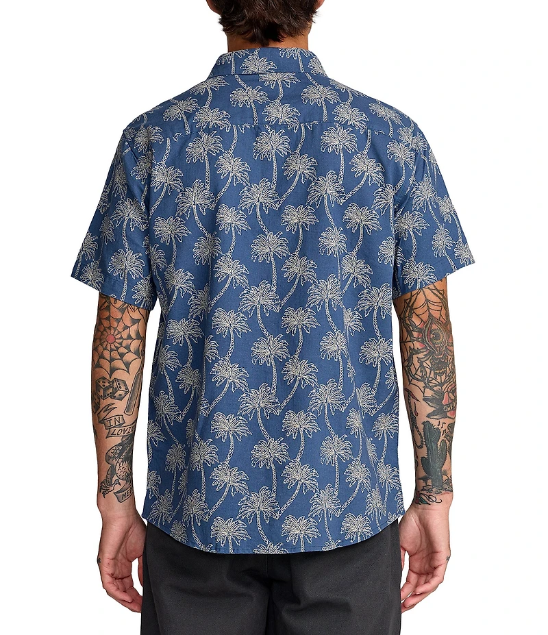 RVCA Exotica Printed Short Sleeve Linen Blend Shirt