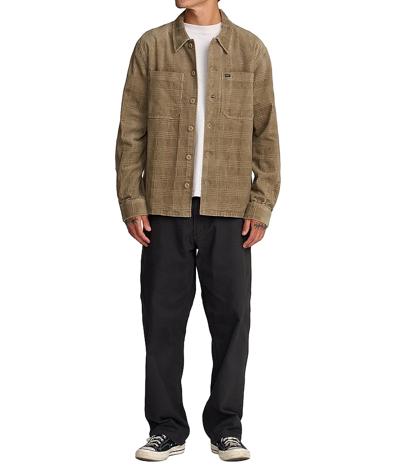 RVCA Long Sleeve Jacquard Plaid Corduroy Jacket
