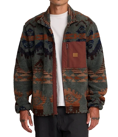 RVCA Long Sleeve Poly Engineered Jacquard Sherpa Jacket