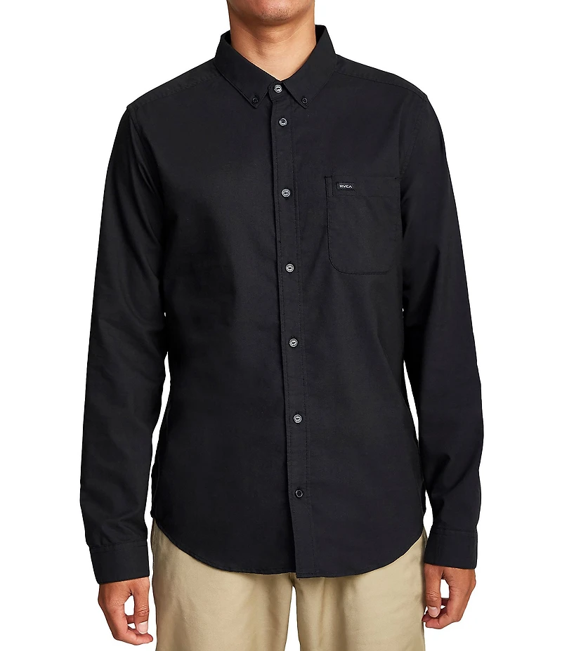 RVCA Long Sleeve That'll Do Stretch Solid Oxford Shirt