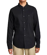 RVCA Long Sleeve That'll Do Stretch Solid Oxford Shirt