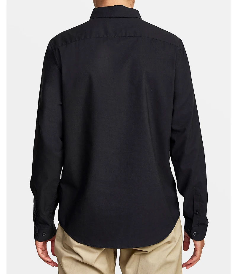 RVCA Long Sleeve That'll Do Stretch Solid Oxford Shirt
