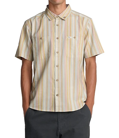 RVCA Talum Striped Short Sleeve Woven Shirt