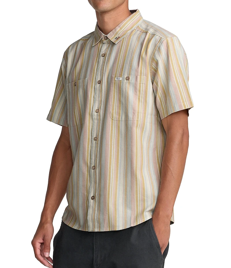 RVCA Talum Striped Short Sleeve Woven Shirt