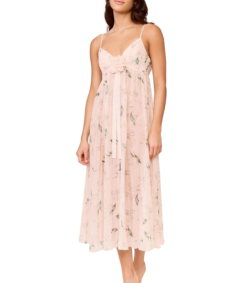 Rya Collection Breeze Sleeveless V-Neck Floral Chiffon Gown