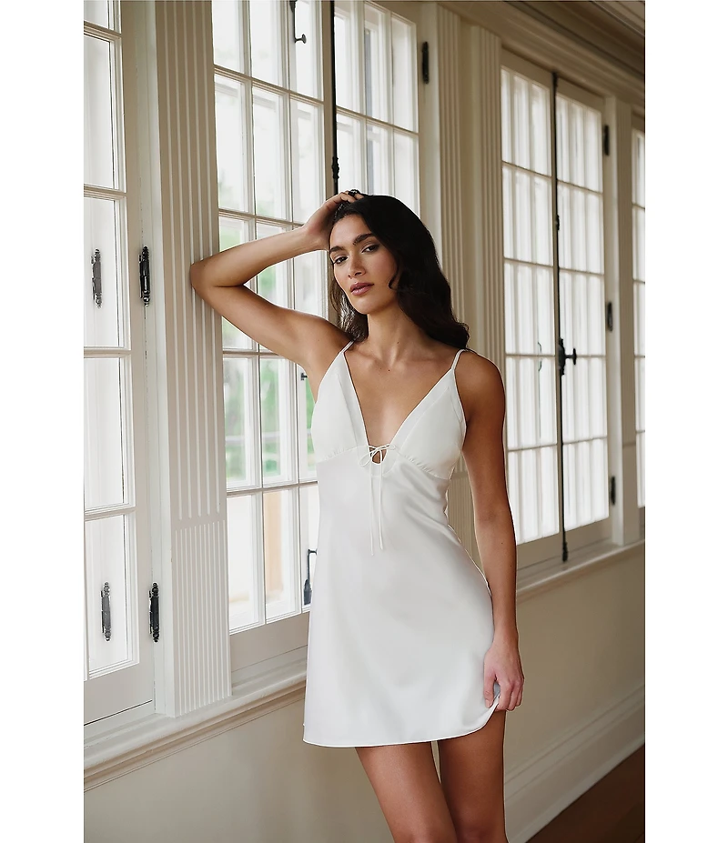 Rya Collection Calypso Sleeveless V-Neck Charmeuse Chemise