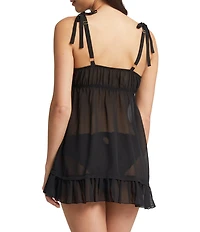 Rya Collection Dahlia Chiffon Babydoll & Ruffled-Edged Bikini Panty