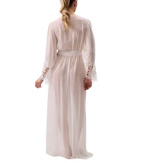 Rya Collection Delight Long Sleeve Open Lapel Long Chiffon Bridal Robe