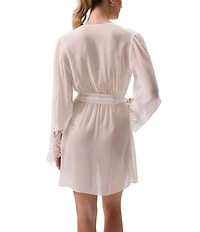 Rya Collection Delight Long Sleeve Open Lapel Short Bridal Robe
