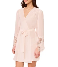 Rya Collection Delight Long Sleeve Open Lapel Short Bridal Robe