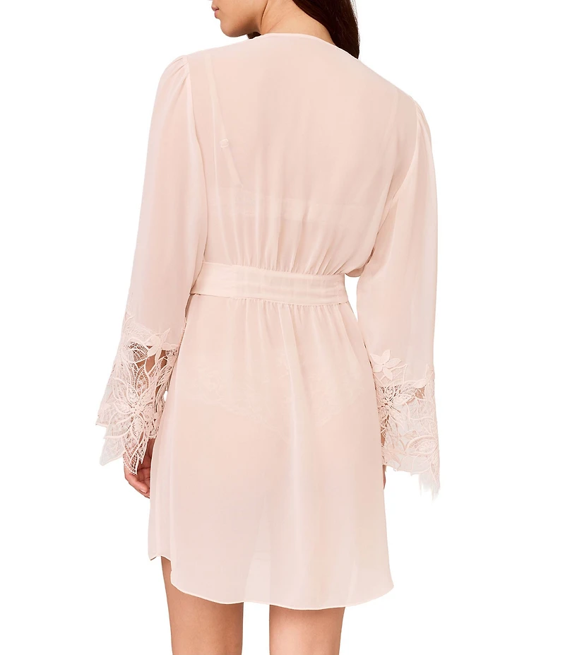 Rya Collection Delight Long Sleeve Open Lapel Short Bridal Robe