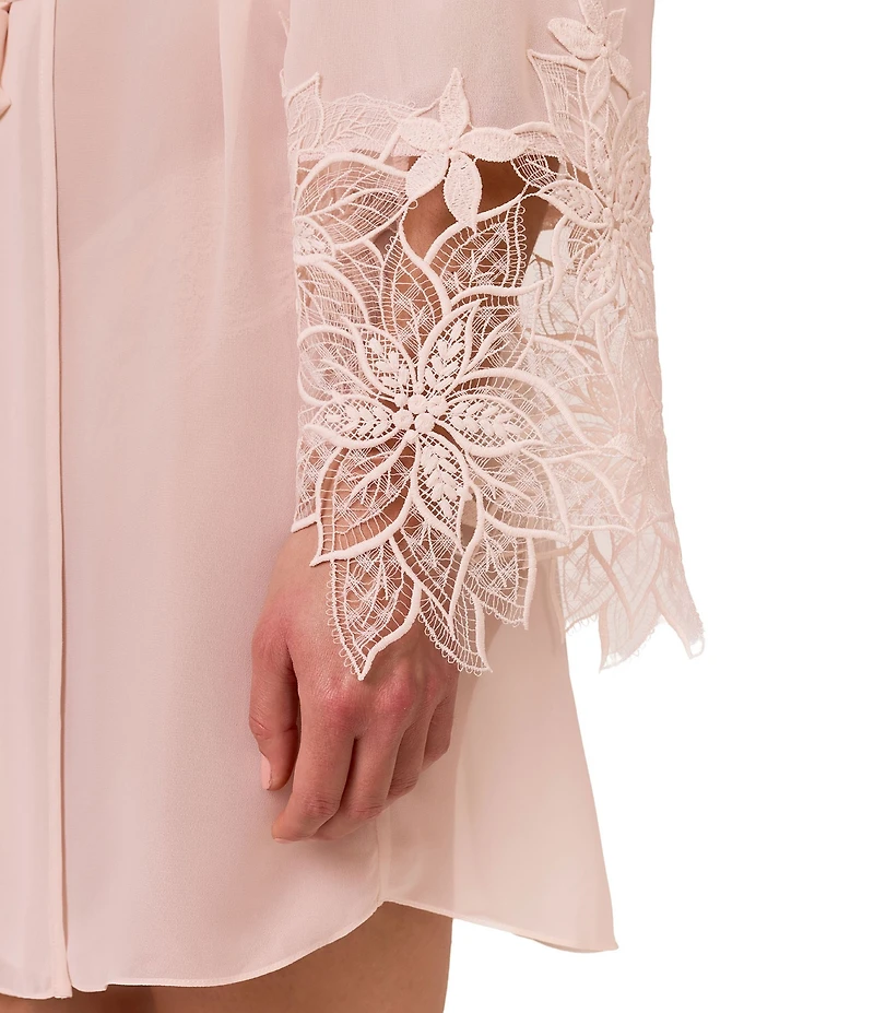 Rya Collection Delight Long Sleeve Open Lapel Short Bridal Robe
