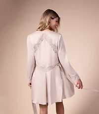 Rya Collection Delight Long Sleeve Open Lapel Short Bridal Robe