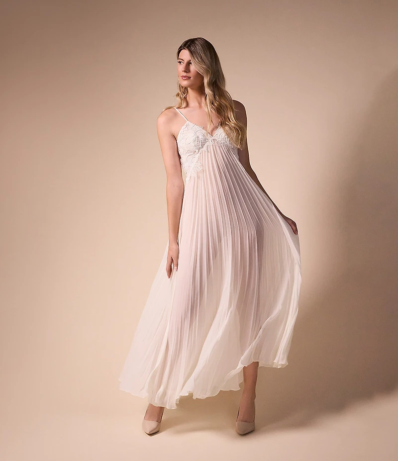 Rya Collection Delight Sleeveless V-Neck Chiffon Bridal Gown