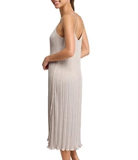 Rya Collection Love Joy Midi Charmeuse Pleated Sleeveless V-Neck Gown