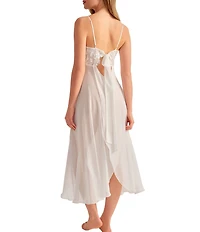 Rya Collection Mesh Duchess Sleeveless V-Neck Midi Gown