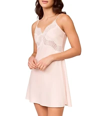 Rya Collection Paradise Sleeveless V-Neck Embroidered Lace Satin Coordinating Chemise