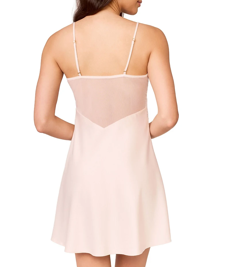 Rya Collection Paradise Sleeveless V-Neck Embroidered Lace Satin Coordinating Chemise