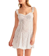 Rya Collection Pompadour Sleeveless Stretch Lace Chemise