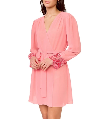 Rya Collection Shoreline Long Sleeve V-Neck Chiffon Robe