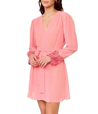 Rya Collection Shoreline Long Sleeve V-Neck Chiffon Robe