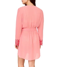 Rya Collection Shoreline Long Sleeve V-Neck Chiffon Robe