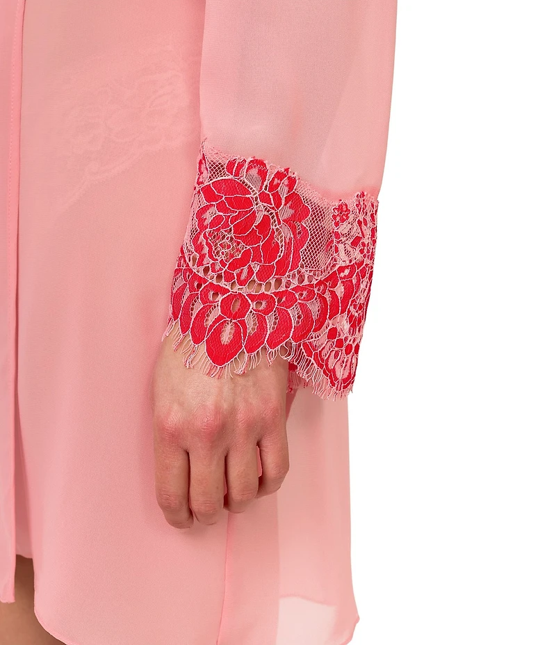 Rya Collection Shoreline Long Sleeve V-Neck Chiffon Robe