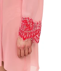 Rya Collection Shoreline Long Sleeve V-Neck Chiffon Robe