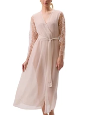 Rya Collection Sincerity Long Sleeve Belt Tie Chiffon Long Robe