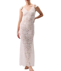 Rya Collection Stretch Lace Bow Amour Long Gown