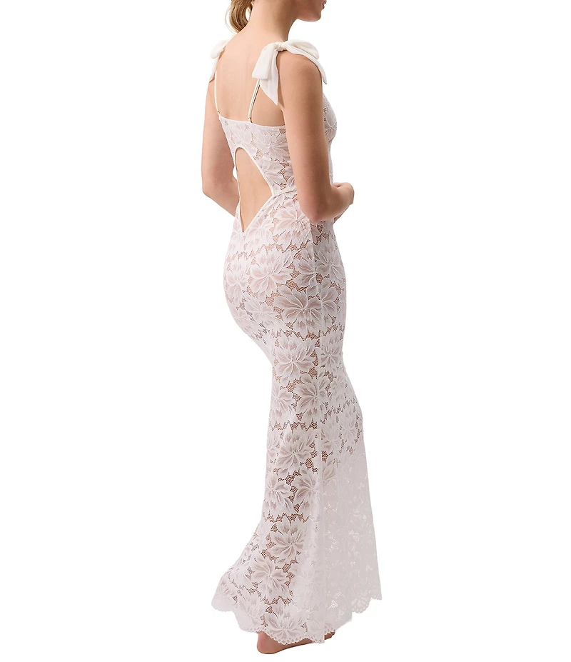 Rya Collection Stretch Lace Bow Amour Long Gown
