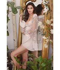 Rya Collection Stunning Long Sleeve Coordinating Embroidered Robe