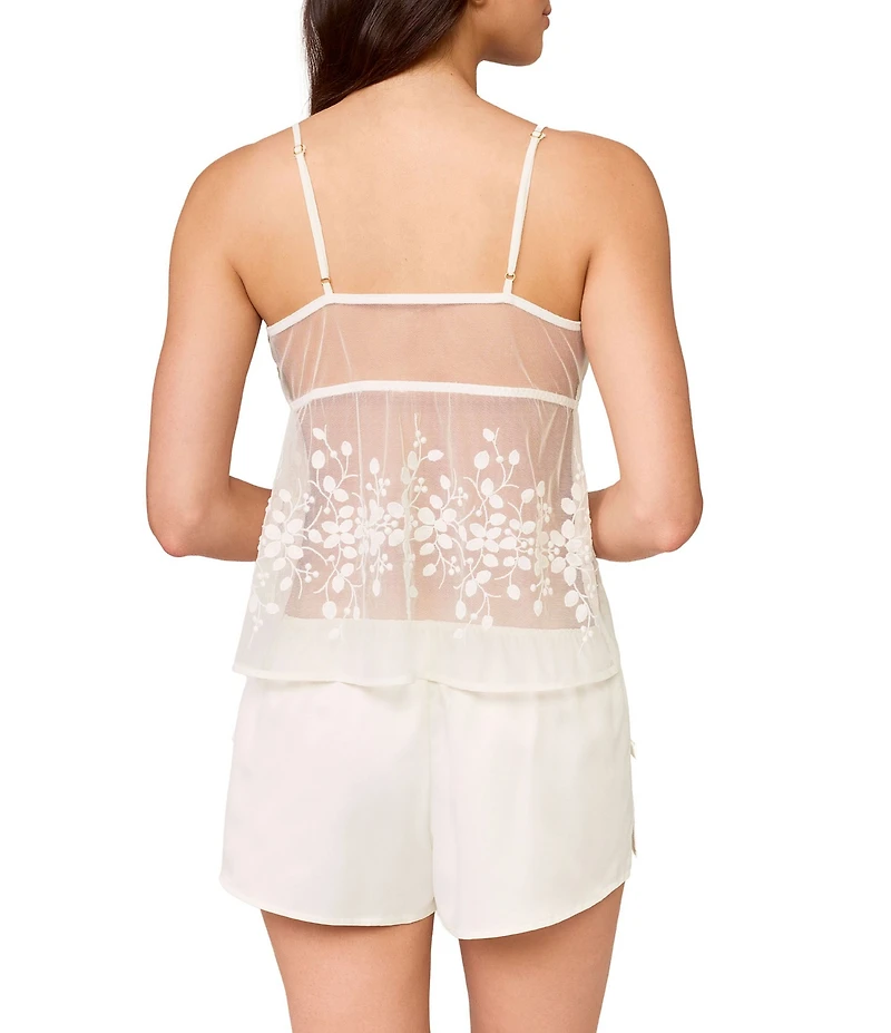 Rya Collection Tidal Sleeveless V-Neck Tie-Front Cami & Shorty Chiffon Bridal Set