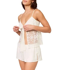 Rya Collection Tidal Sleeveless V-Neck Tie-Front Cami & Shorty Chiffon Bridal Set