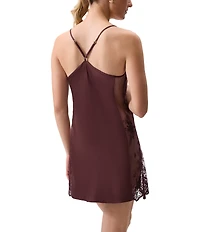 Rya Collection Lace Charmeuse Cowl Neck Sleeveless Solid Chemise